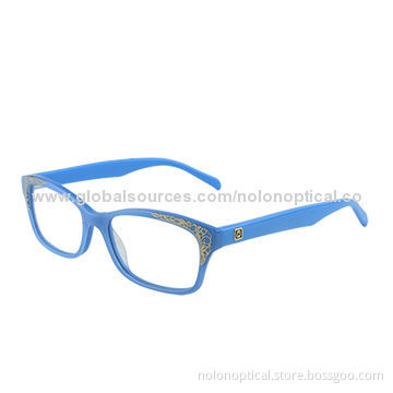 Women's Butterfly Sunglasses with Foil Metal Plaque in Blue
